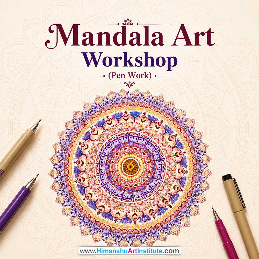 Mandala Art Workshop Women in Delhi, Mandala Art Workshop for Ladies in Delhi, Mandala Art Workshop for Girls in Delhi, Online Mandala Art Workshp for Women, Best Art & Craft Workshop for Ladies near Me
