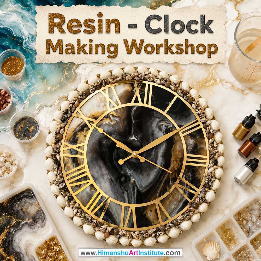 Resin Clock Making Workshop Women in Delhi, Resin Clock Making Workshop for Ladies in Delhi, Resin Clock Making Workshop for Girls in Delhi, Online Resin Clock Making Workshp for Women, Best Art & Craft Workshop for Ladies near Me