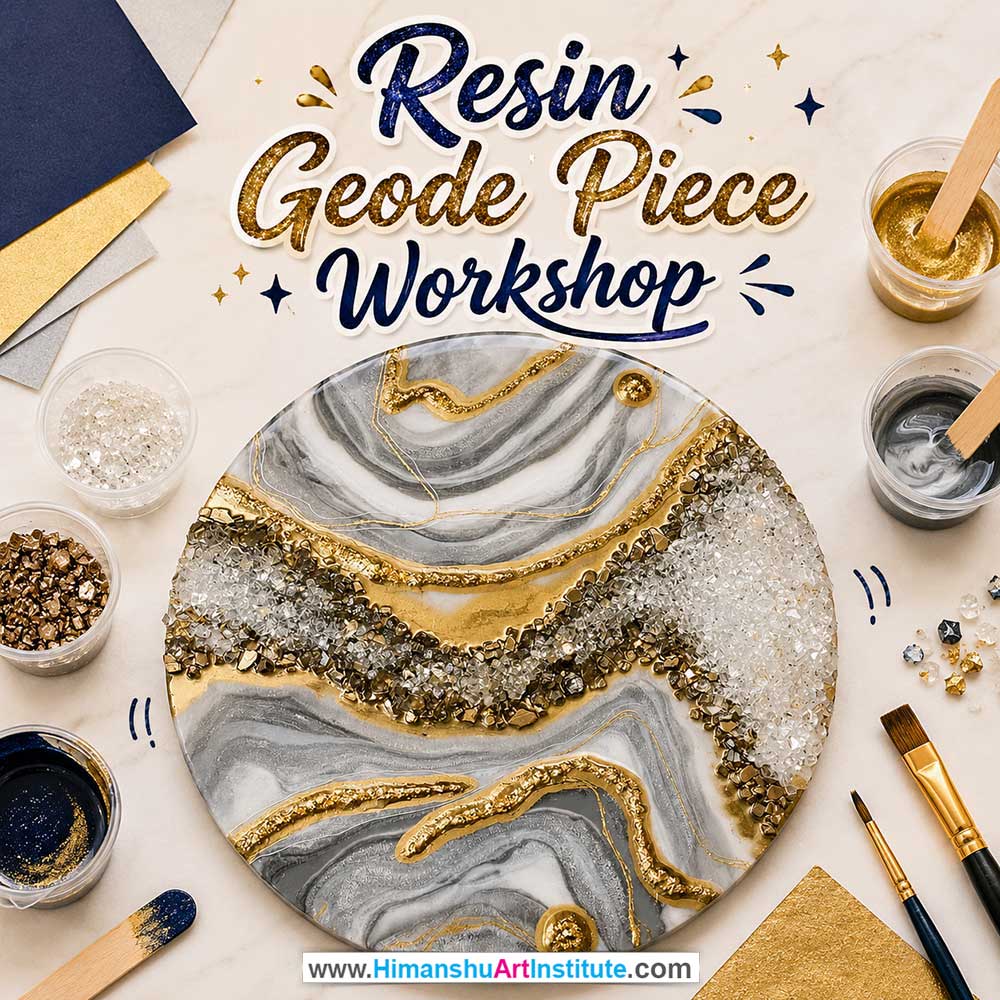 Resin Geode Piece Workshop Women in Delhi, Resin Geode Piece Workshop for Ladies in Delhi, Resin Geode Piece Workshop for Girls in Delhi, Online Resin Geode Piece Workshp for Women, Best Art & Craft Workshop for Ladies near Me