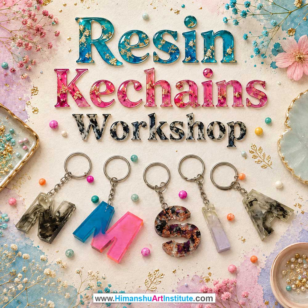 Resin Keychains Workshop Women in Delhi, Resin Keychains Workshop for Ladies in Delhi, Resin Keychains Workshop for Girls in Delhi, Online Resin Keychains Workshp for Women, Best Art & Craft Workshop for Ladies near Me