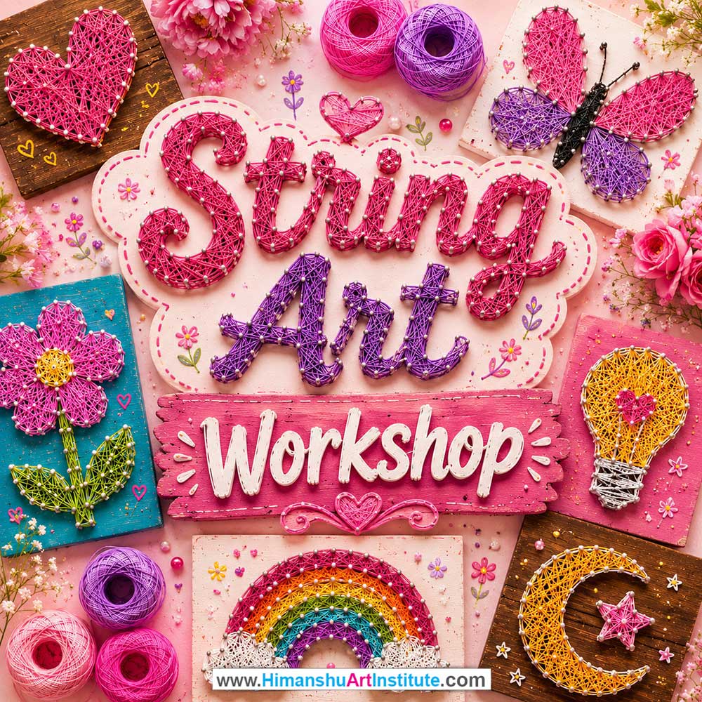String Art Workshop Women in Delhi, String Art Workshop for Ladies in Delhi, String Art Workshop for Girls in Delhi, Online String Art Workshp for Women, Best Art & Craft Workshop for Ladies near Me