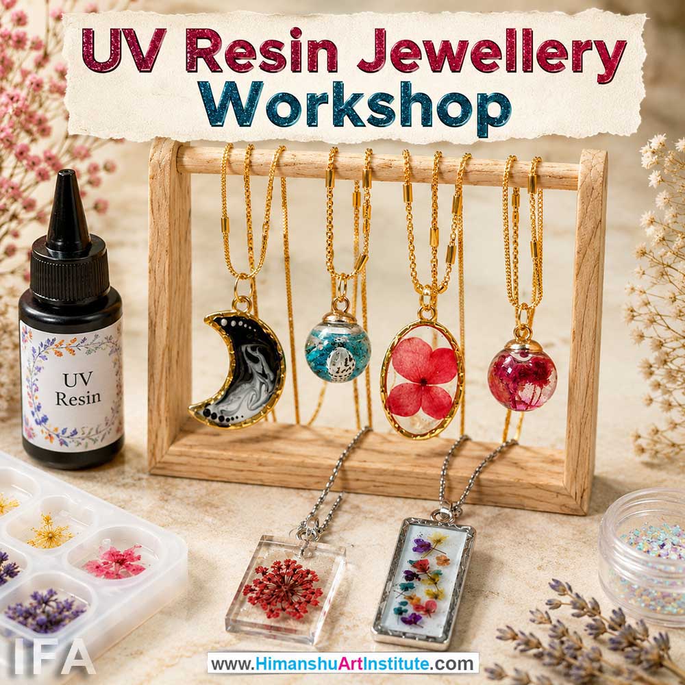 UV Resin Jewellery Workshop Women in Delhi, UV Resin Jewellery Workshop for Ladies in Delhi, UV Resin Jewellery Workshop for Girls in Delhi, Online UV Resin Jewellery Workshp for Women, Best Art & Craft Workshop for Ladies near Me