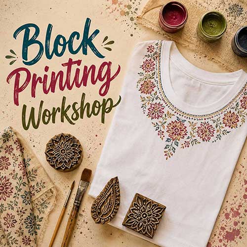 Online Block Printing Workshop, Block Printing Workshop for Women, Block Printing Workshop for Ladies, Art & Craft Workshops for Women, Best Block Printing Workshop for Ladies in Delhi, India, Himanshu Art Institute