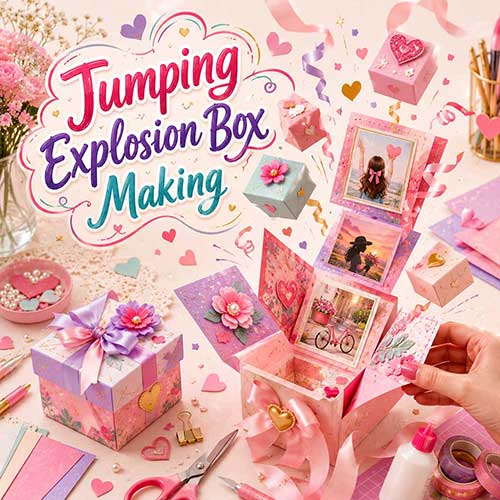 Online Jumping Explosion Box Making Workshop, Jumping Explosion Box Making Workshop for Women, Jumping Explosion Box Making Workshop for Ladies, Art & Craft Workshops for Women, Best Jumping Explosion Box Making Workshop for Ladies in Delhi, India, Himanshu Art Institute